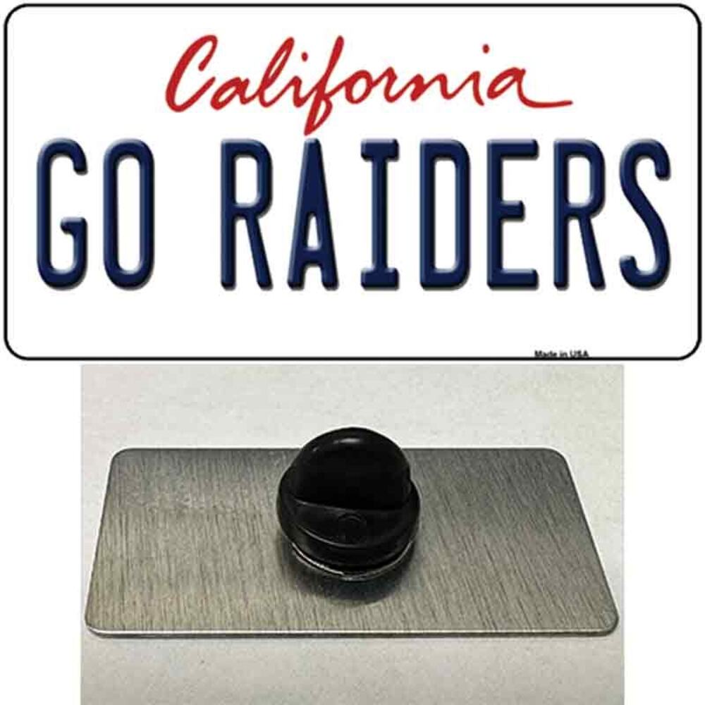 NFL Go Raiders Hat Pin Tag Novelty Metal Backpack Retro Football New 1.5"x.75"